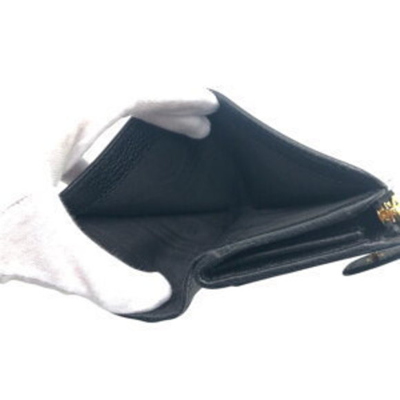 PRADA Black Leather Bifold Wallet Folding - Picture 6 of 9